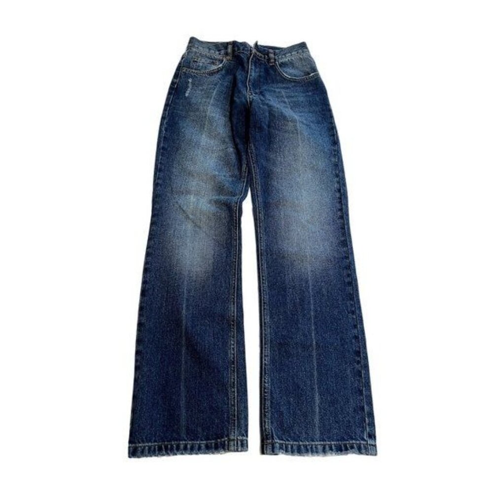Anine Bing Wide Leg Jeans in Blue Denim
